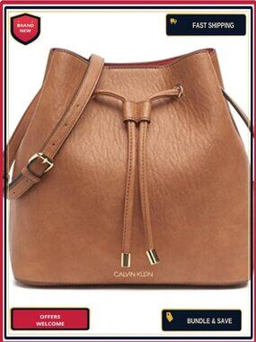 Faux Leather Bucket Shoulder Bag with Drawstring Closure and Adjustable Strap